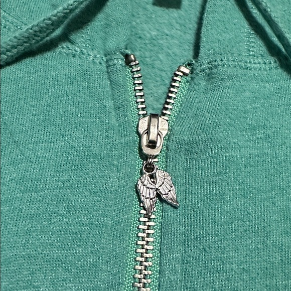 Victoria's Secret Green Angel Full Zip Up Sweatshirt Hoodie Medium - Picture 5 of 6